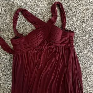 Azazie cross front. Tie in back. Like new. Cabernet